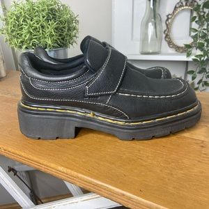 Black Doc Martens with Velcro Strap/Chunky Heel